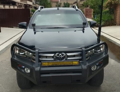 Armored Toyota Hilux Revo Rocco Vigo for rent in Karachi - black front bullbar