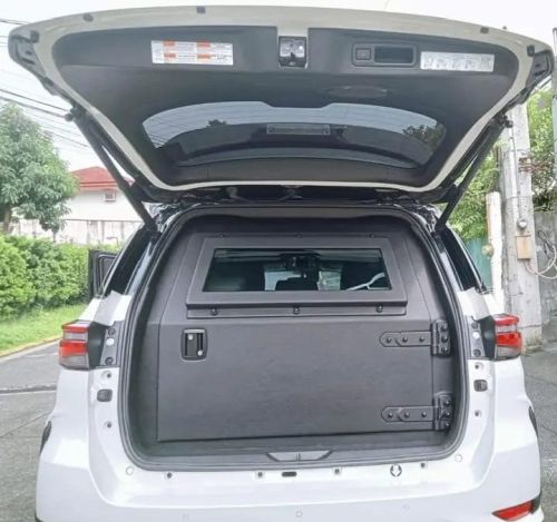 Bulletproof Toyota Fortuner for rent in Karachi - armored trunk