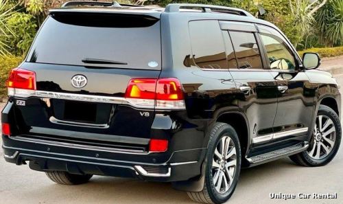 Bulletproof Toyota Land Cruiser V8 black rear three-quarter in Karachi