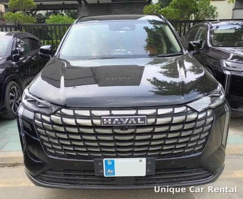 Black Haval SUV front view with large chrome grille