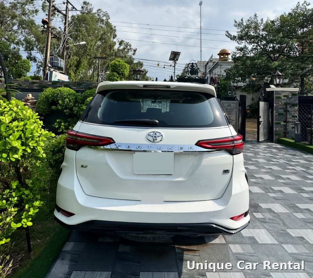White Toyota Fortuner Legender rear view