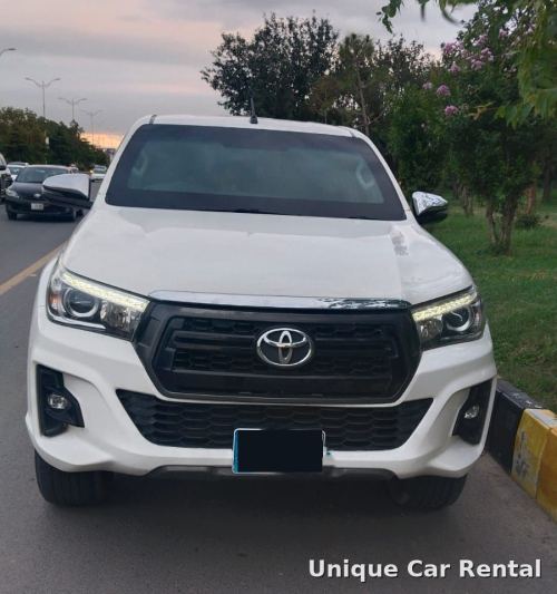 White Toyota Hilux Rocco pickup front view