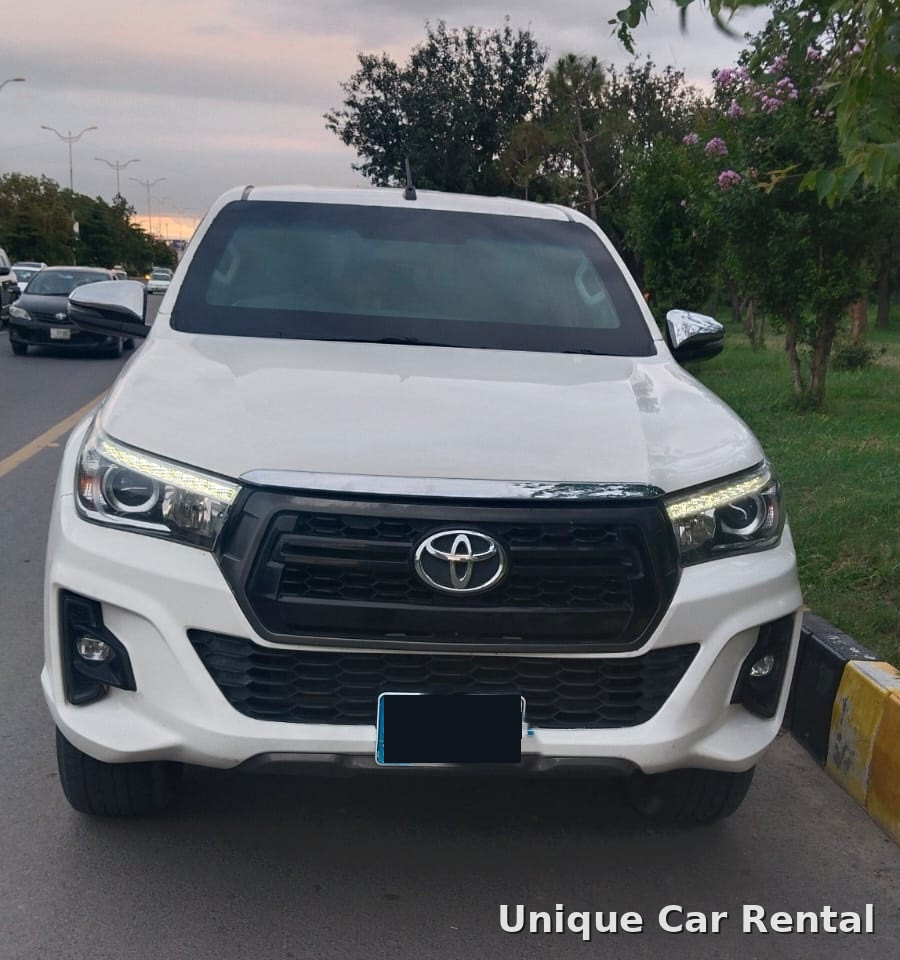 White Toyota Hilux Rocco pickup front view